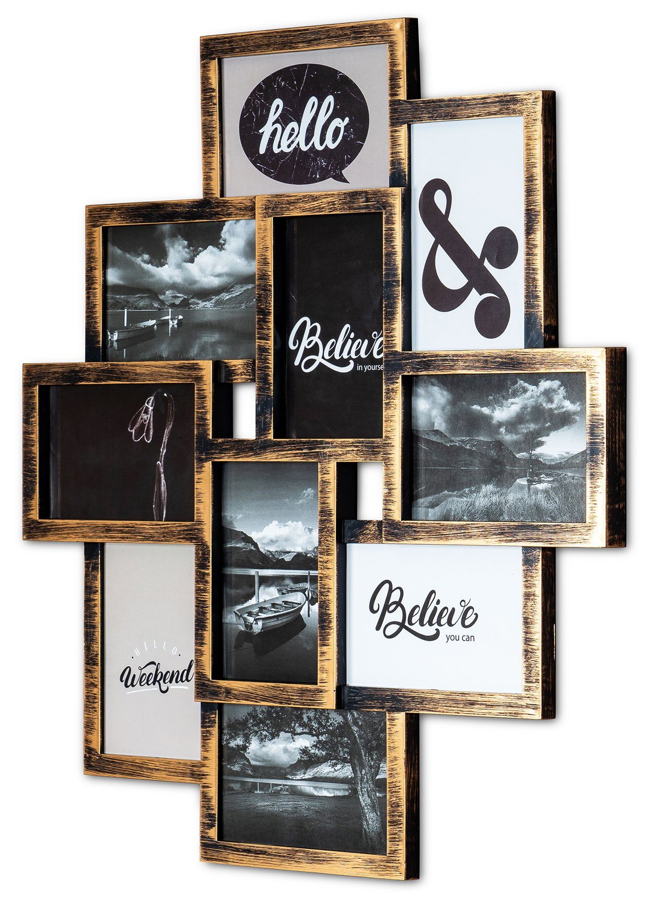 Levandeo® Bilderrahmen Collage, levandeo Bilderrahmen Collage 50x55cm 10 Fo günstig online kaufen