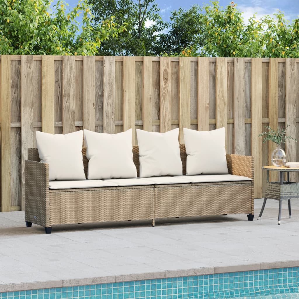 vidaXL Gartenliege Sonnenliege mit Kissen Beige günstig online kaufen