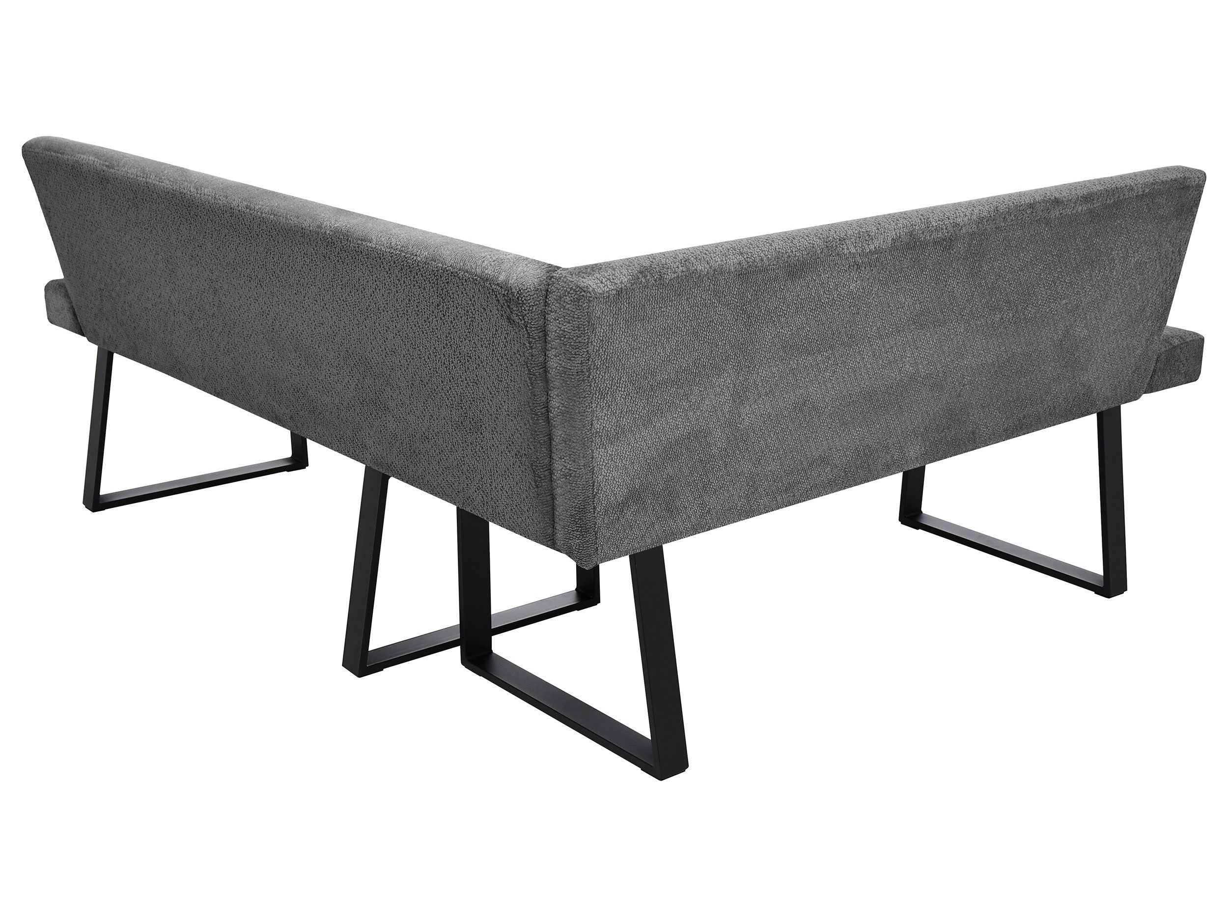 Beautysofa Eckbank CRESTO (Polsterbank für Esszimmer und Küche, Ecksofa für das Esszimmer mit schwarzen Metallbeinen), moderne Esszimmerbank für die ganze Familie