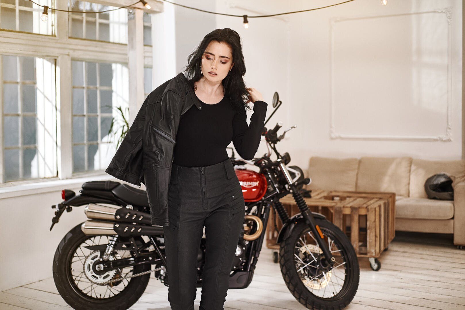 SHIMA Motorradhose Nox 2.0 Damen Motorrad Jeggings Knieprotektoren enthalten – Bild 4 von 4