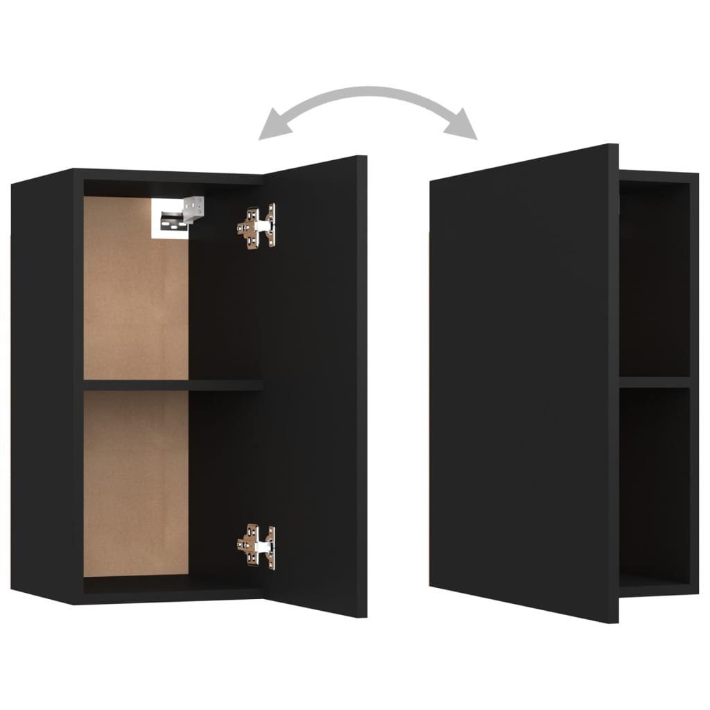 Spanplatte 3-tlg vidaXL TV-Schrank-Set Schwarz Kleiderschrank