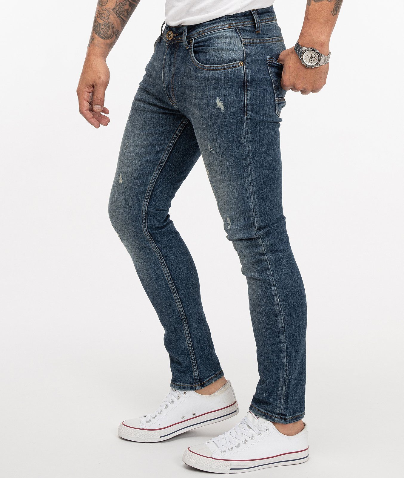 Rock Jeans Slim-fit-Jeans Fit RC-2274 Herren Slim Blau Creek