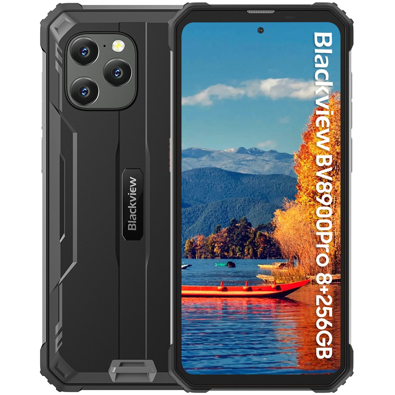 blackview BV8900Pro Smartphone (6.5 Zoll, 256 GB Speicherplatz, 64 MP Kamera, 2,4K Display, 10380mAh Akku, UWB-Suche/Fingerabdruck/NFC/IP69K)