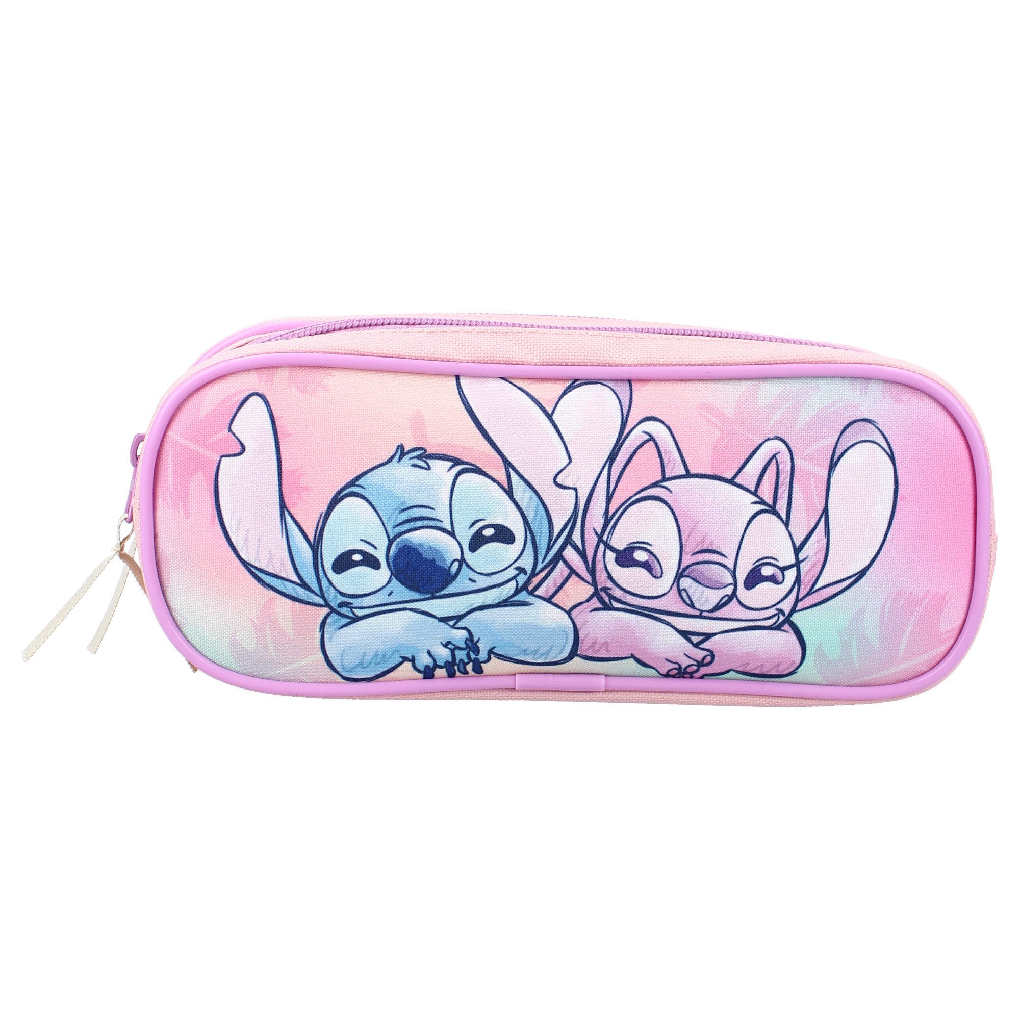 Disney Federmäppchen Stitch Federmäppchen Spring Smiles mit Doppelkammer