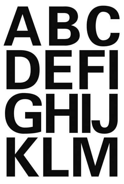 HERMA Formularblock HERMA Buchstaben-Sticker A-Z, Folie schwarz, 25 mm hoch