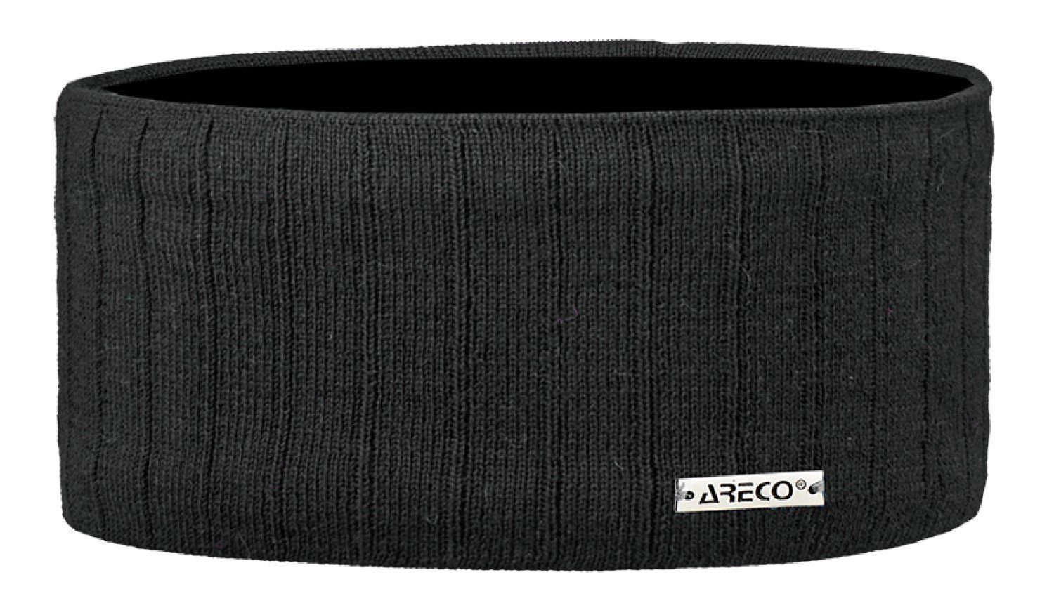 Areco Stirnband Rippenstrick Merino Classic 100 schwarz