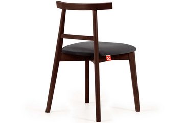 Konsimo Holzstuhl Esstischstühle LILIO, Holzstühle, Polsterstühle 2 St., hergestellt in der EU, Buchenholzrahmen, Vintage, Mahagoni
