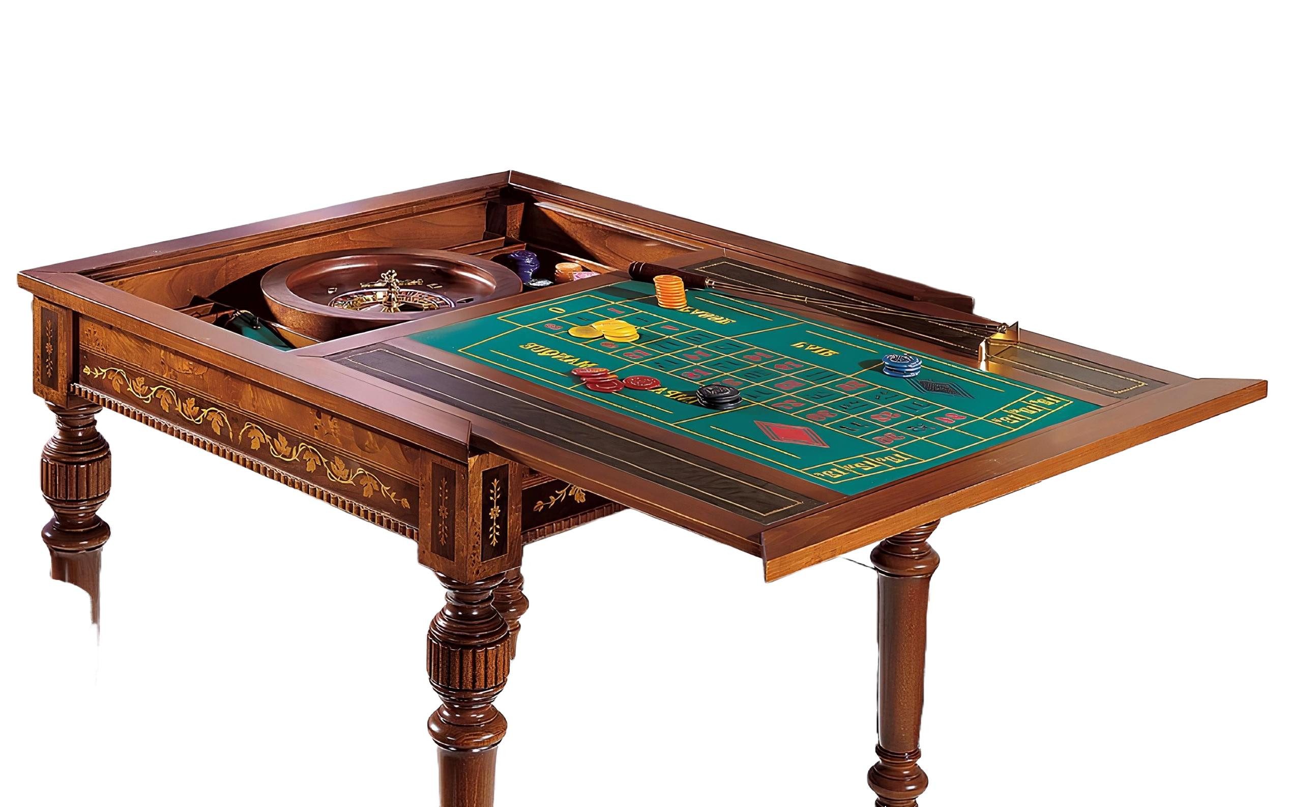 Xlmoebel Spieltisch Neu Luxuriöse Holzkarte Spiel Tisch Konsole für Hotels und Casinos, Hergestellt in Europa