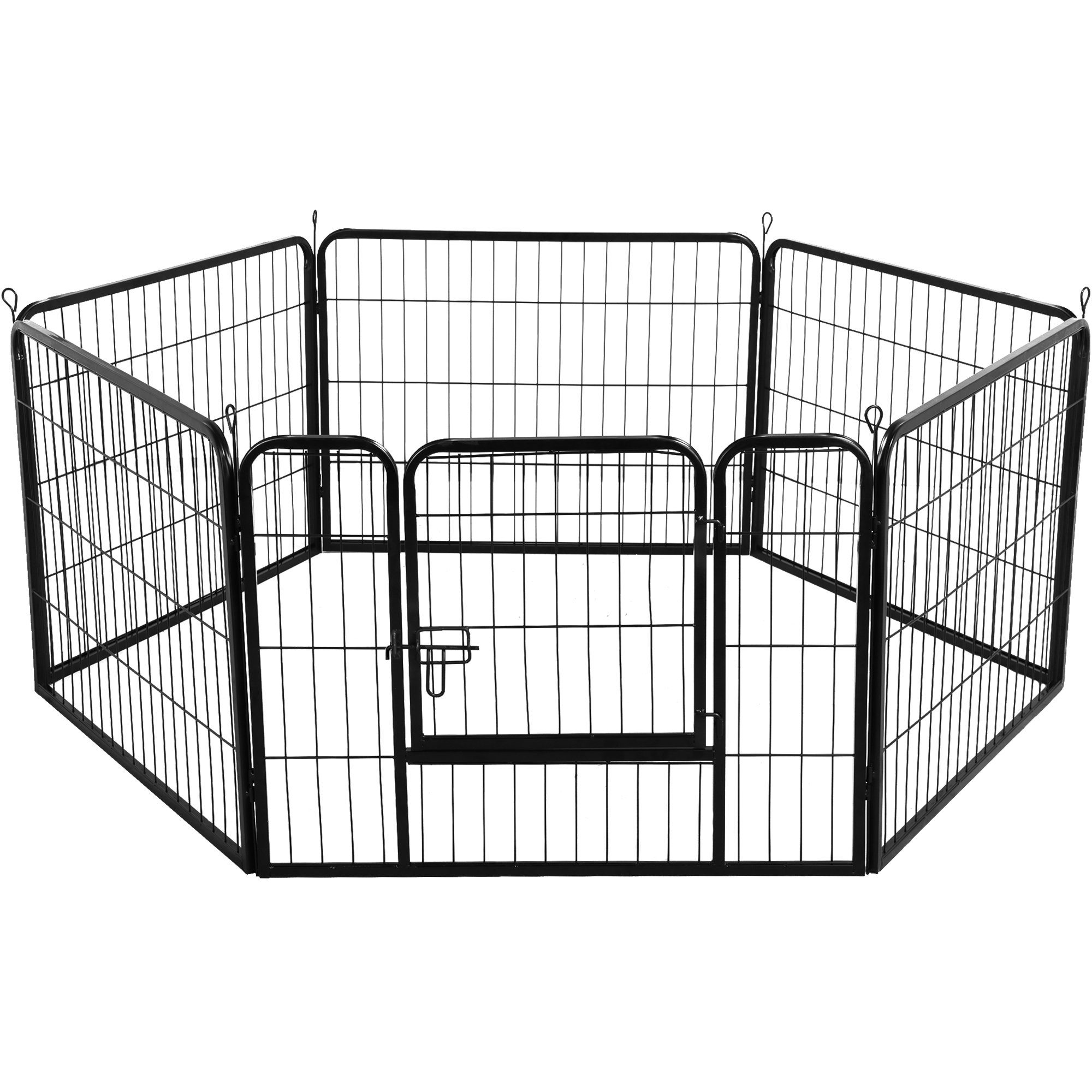 Yaheetech Hundegitter, Welpenlaufstall 6 eckig Tierlaufstall aus Metall  Hundelaufstall mit Tür Welpenkäfig Freigehege Laufstall mit Tür je Panel 80  x 60 cm online kaufen | OTTO