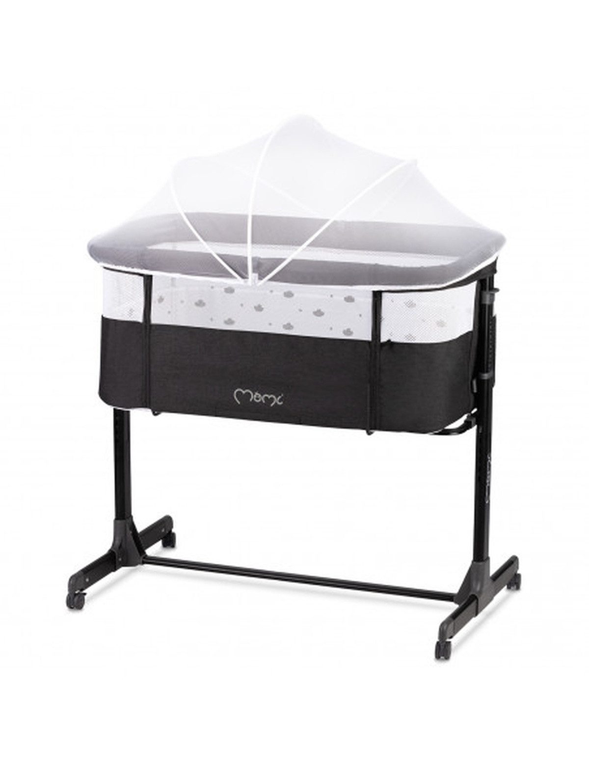 Beistellbett MoMi REVO 2in1 Kinderbett Dunkelgrau – 6 Höhenstufen