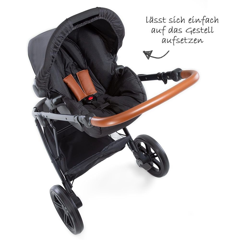 Buggy Pacific Babywanne, Sportsitz Hauck 3in1 Kombi-Kinderwagen und Babyschale 3 mit Set Caviar, Kinderwagen Trioset -