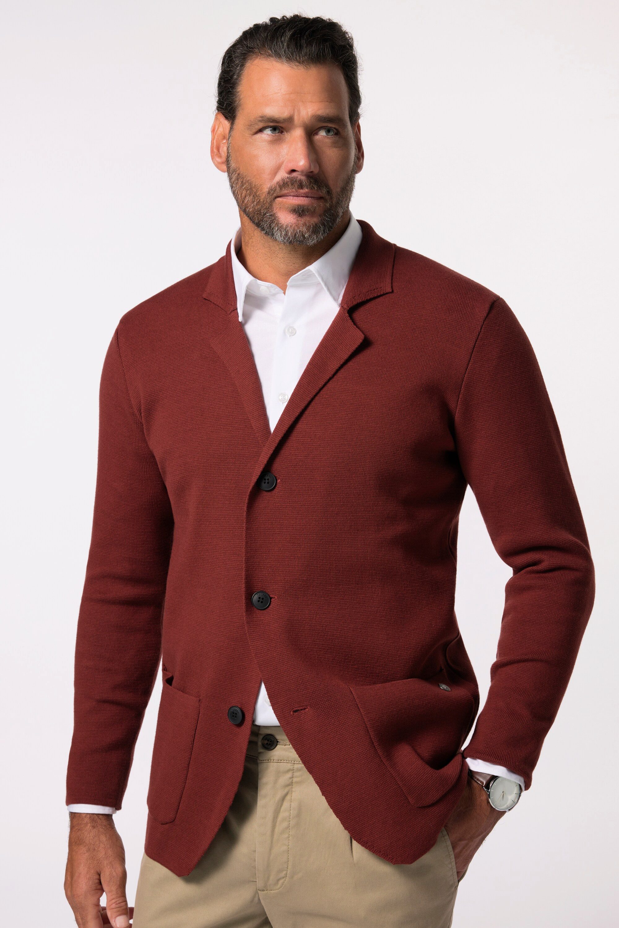 JP1880 Poloshirt Stricksakko FLEXNAMIC® Business Milano-Strick günstig online kaufen