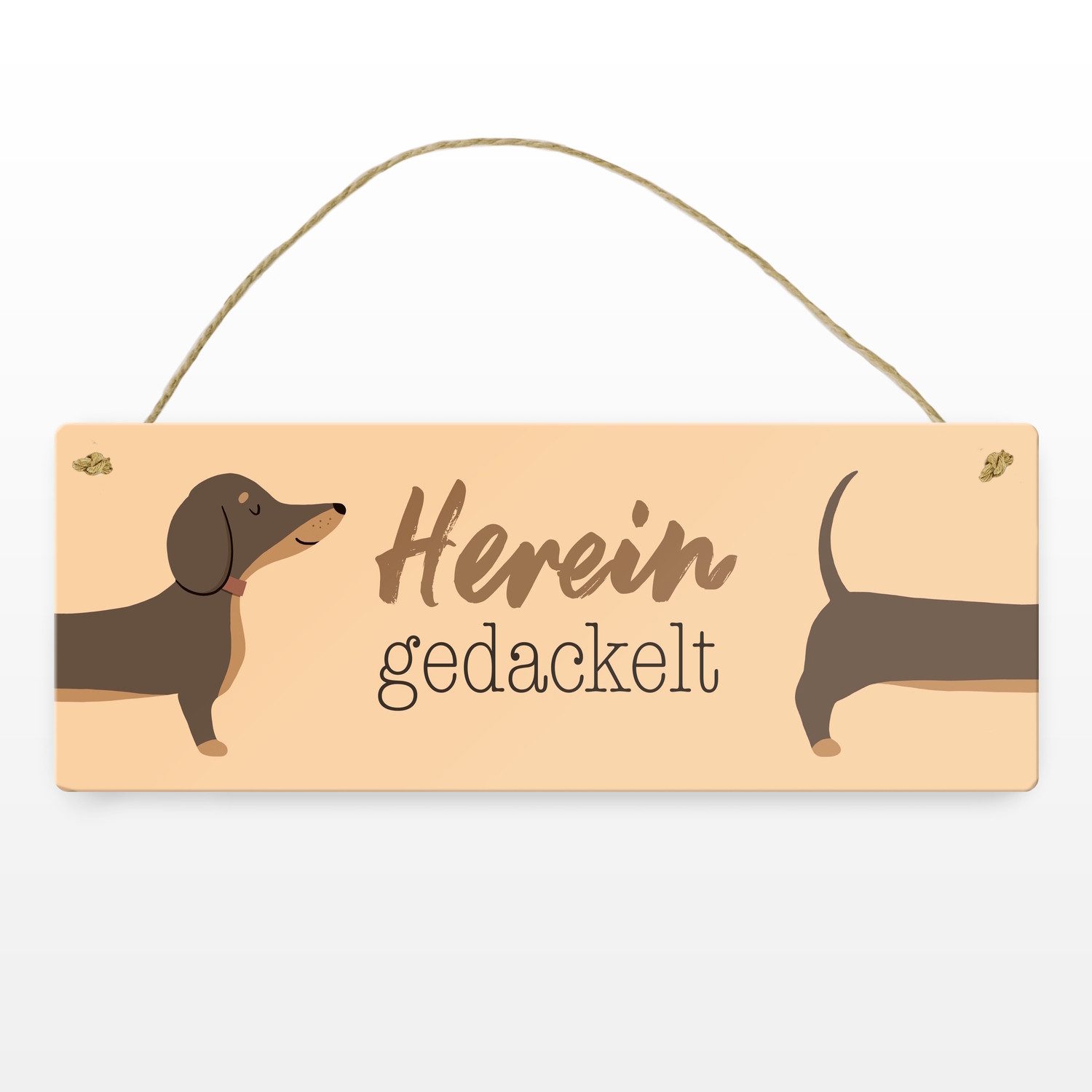 speecheese Metallschild Dackel Metallschild mit Spruch Hereingedackelt günstig online kaufen