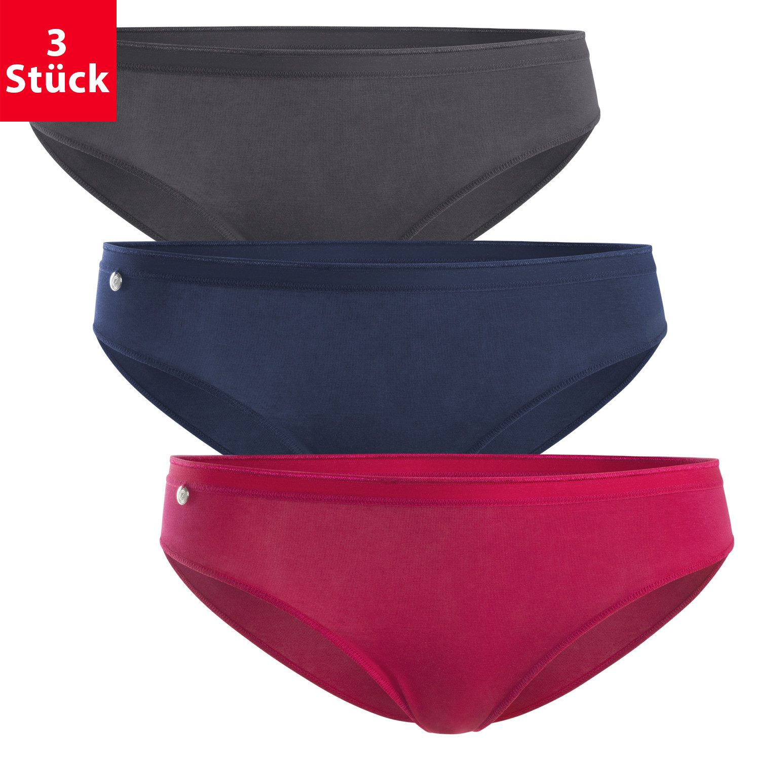 celodoro Slip Damen Basic Bikini Slip (3er Pack) mit Schmuck Logo günstig online kaufen