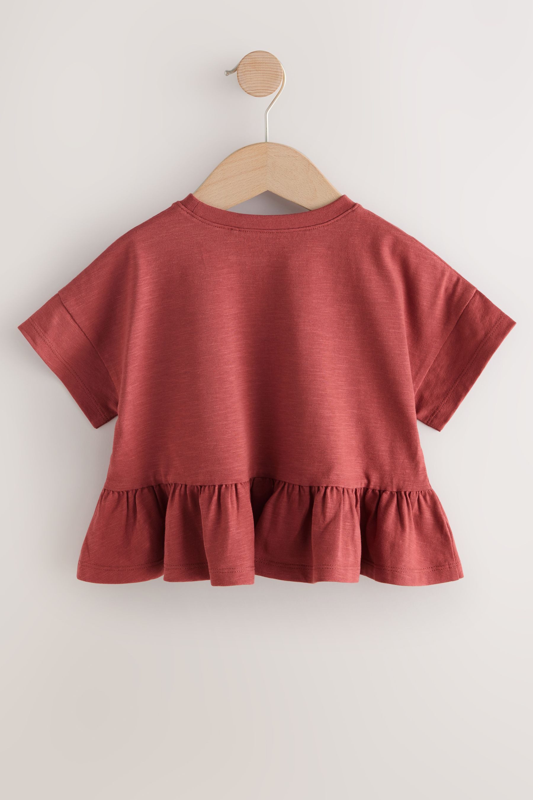 Next Schößchenshirt Kurzarmshirt mit Schößchen aus 100 % Baumwolle (1-tlg)