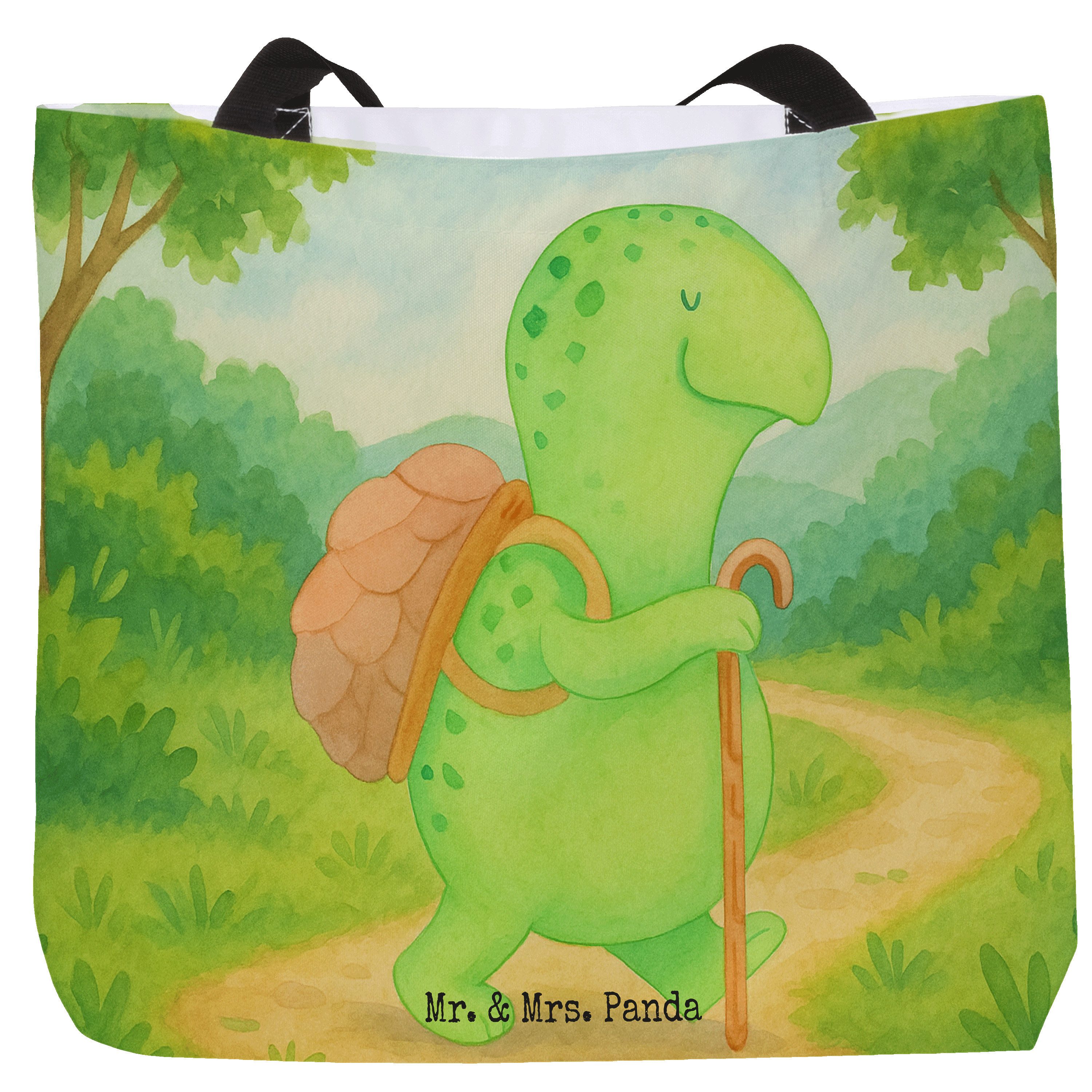 Mr. & Mrs. Panda Shopper Schildkröte Wanderer Design, Reisetasche, Weiß, Reisetasche, Tasche, (Packung), Pandatasche Unitasche Statement-Tasche