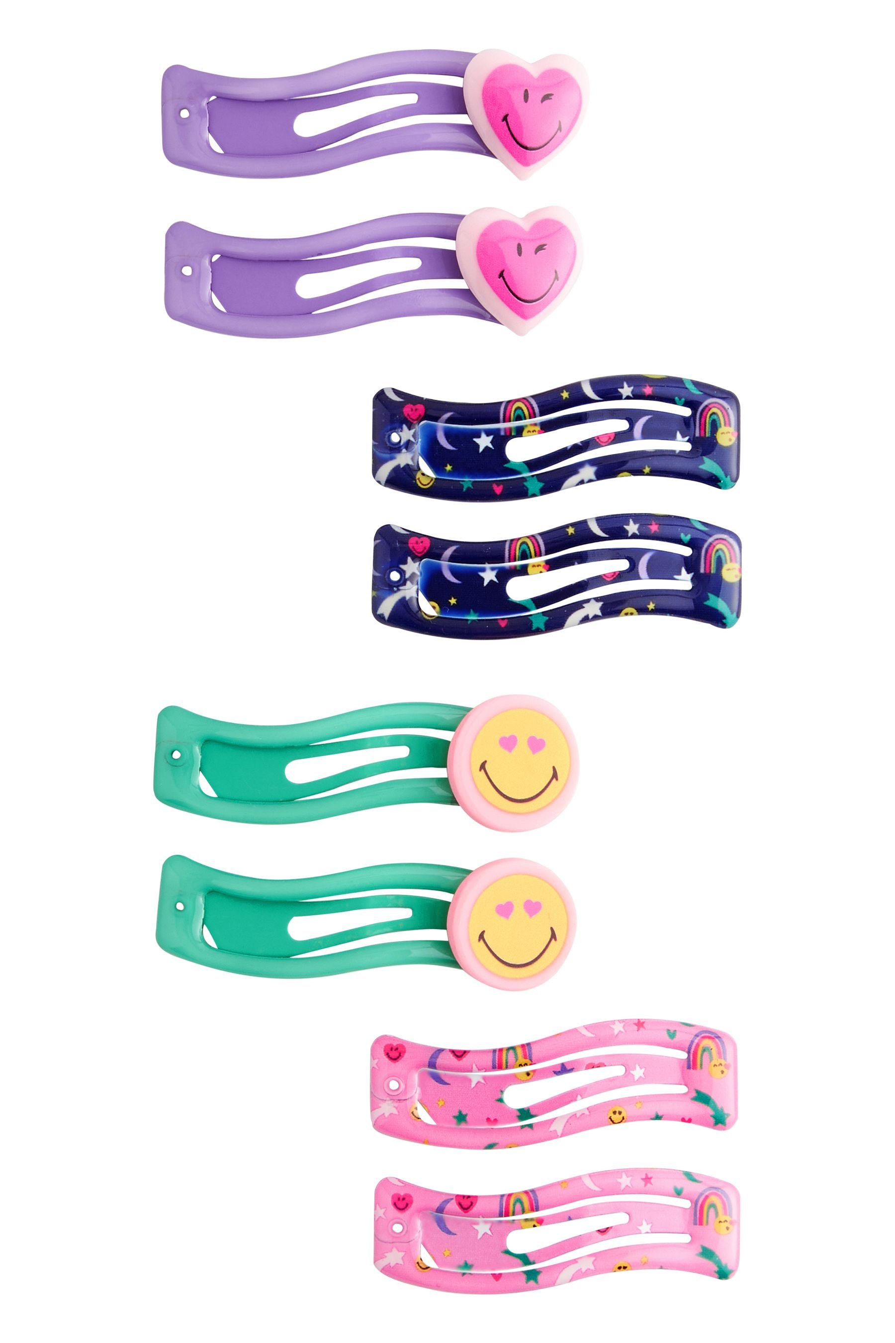 Haarclip Smiley-Clips im 8er-Pack