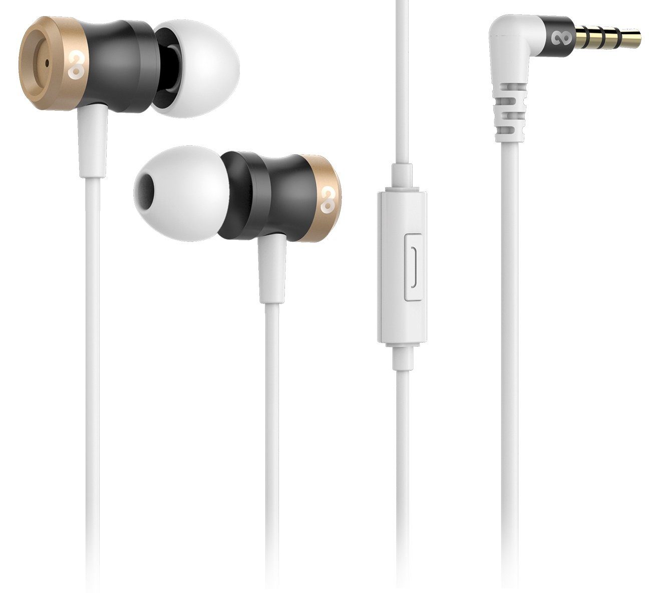 conecto conecto In-Ear Kopfhörer / Earphones mit 3 Ohrpassstücken (optional: In-Ear-Kopfhörer (In-Ear Ohrhörer, Headset)