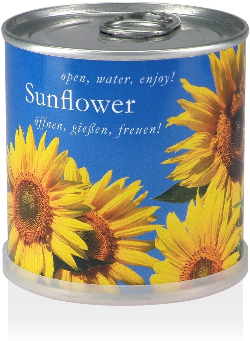MacFlowers® Anzuchttopf Sonnenblumen - Blumen in der Dose Blau