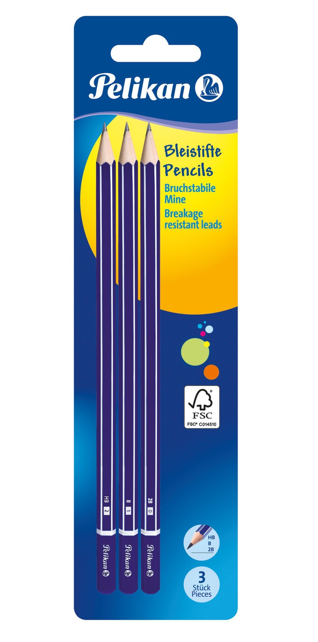 Pelikan Bleistift Pelikan Bleistifte in 2B/B/HB, 3er Set