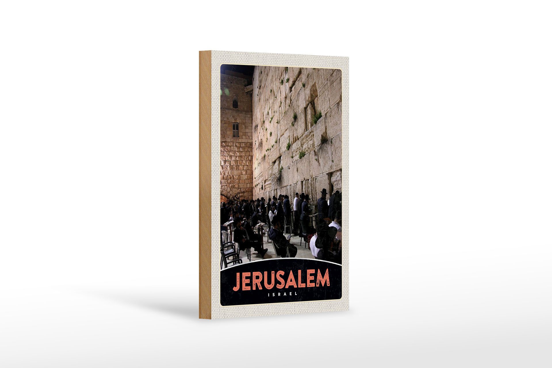 Femer GmbH Holzbild Reise 12x18 cm Jerusalem Israel Gebet beten, (1 St), Glatte Holzfaserplatte (MDF), vorn beschichtet