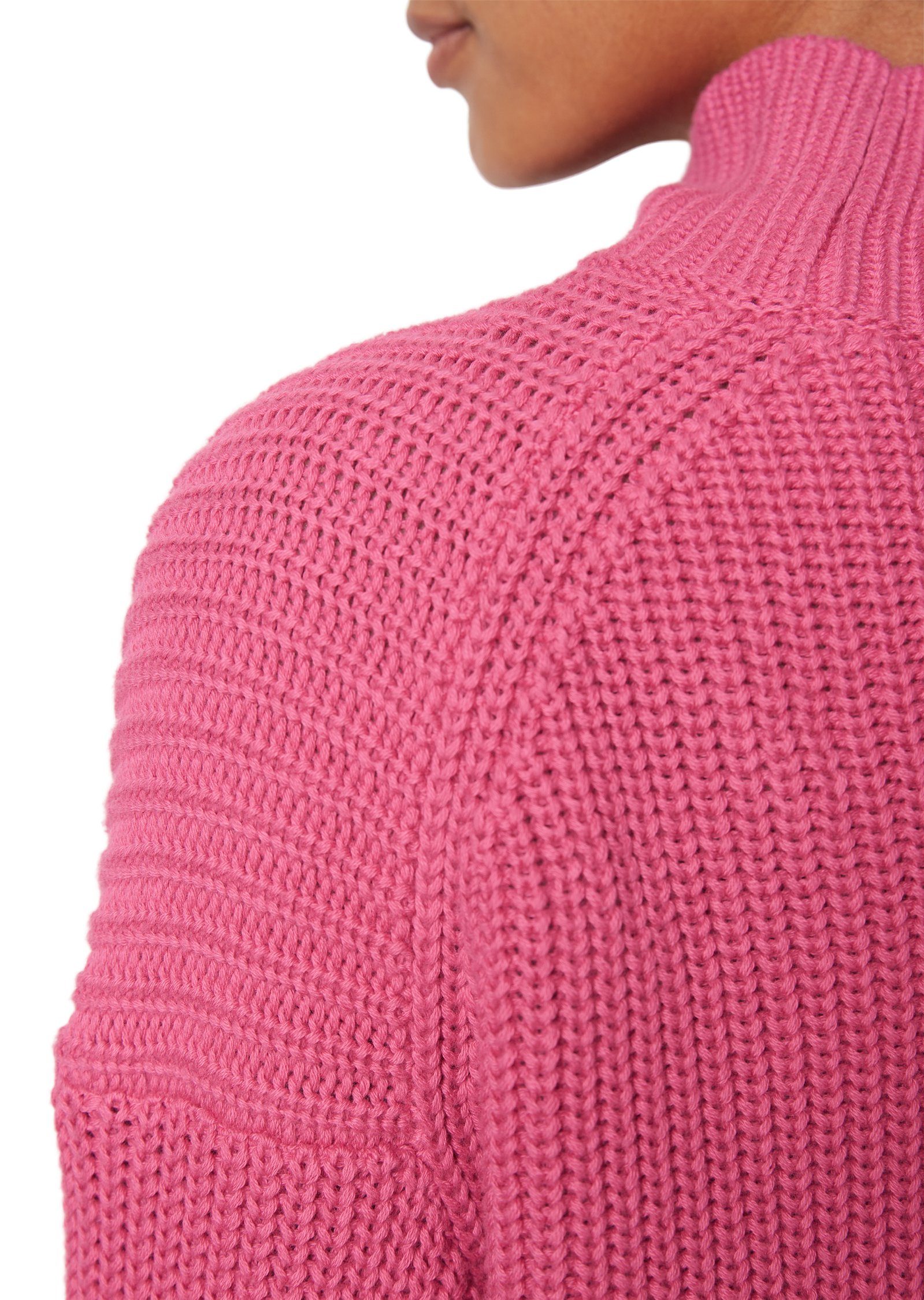 mit pink Strickpullover Turtleneck-Kragen rose O'Polo Marc