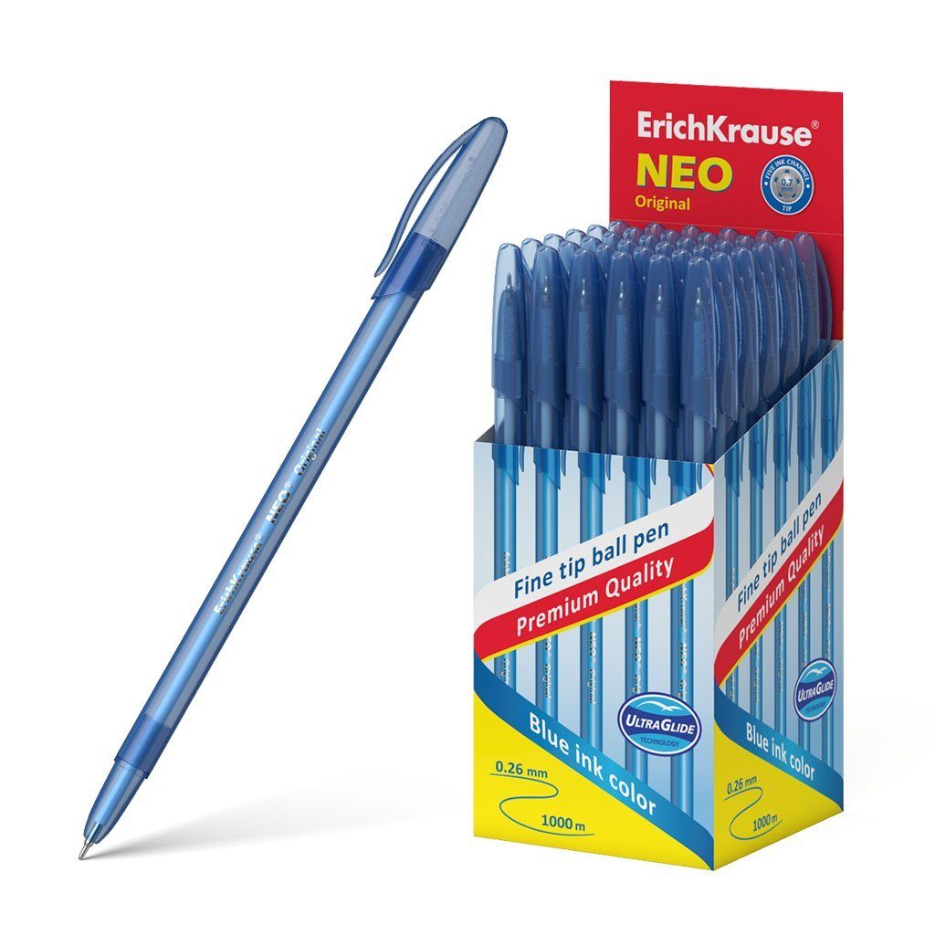 Erich Krause Kugelschreiber, Kugelschreiber Neo Original 0,26mm 50er Pack Blau