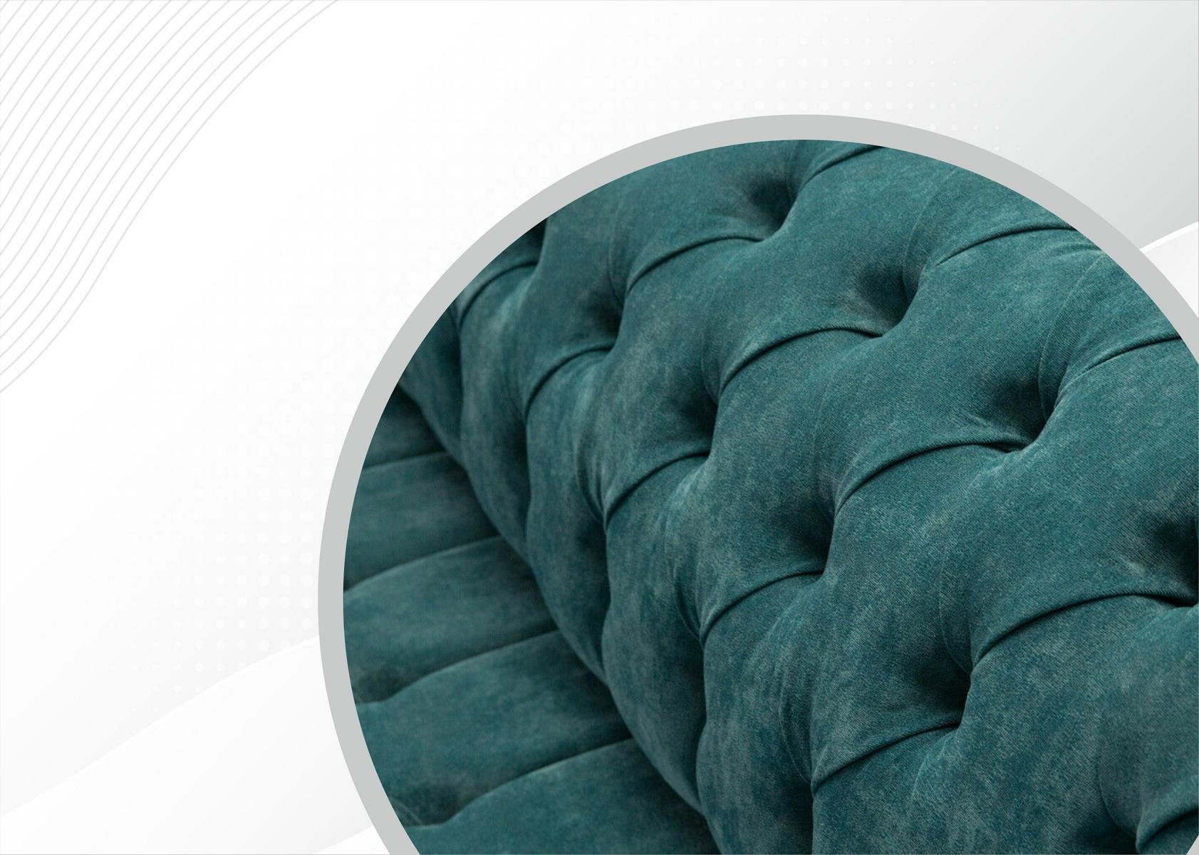 3 Sofa Europe Textil Sofas Couch in JVmoebel Sitzer, Chesterfield Made Turkis Klassischer Polster