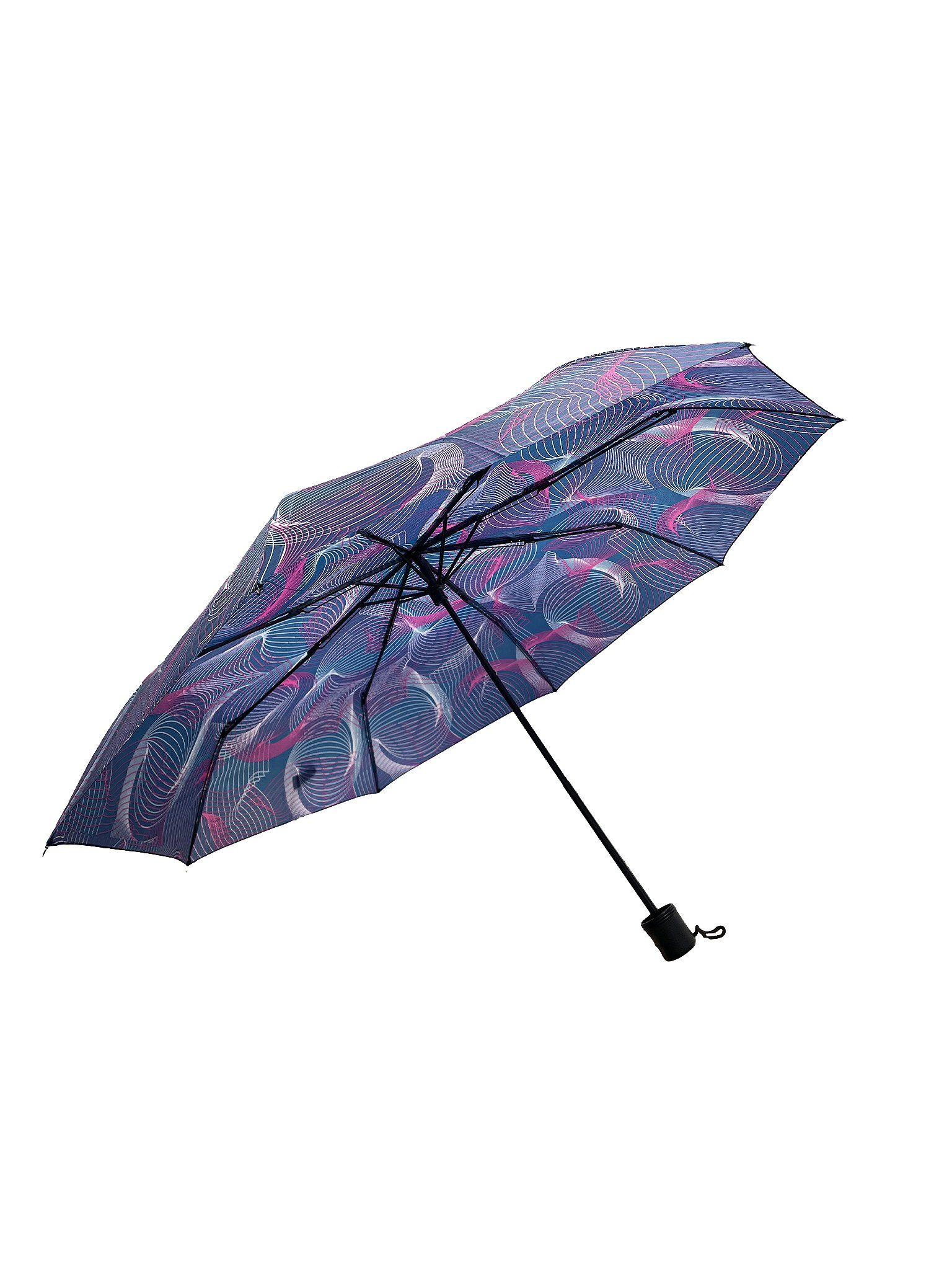ANELY Taschenregenschirm Kleiner Regenschirm Paris Gemustert Taschenschirm, 6746 in Navy