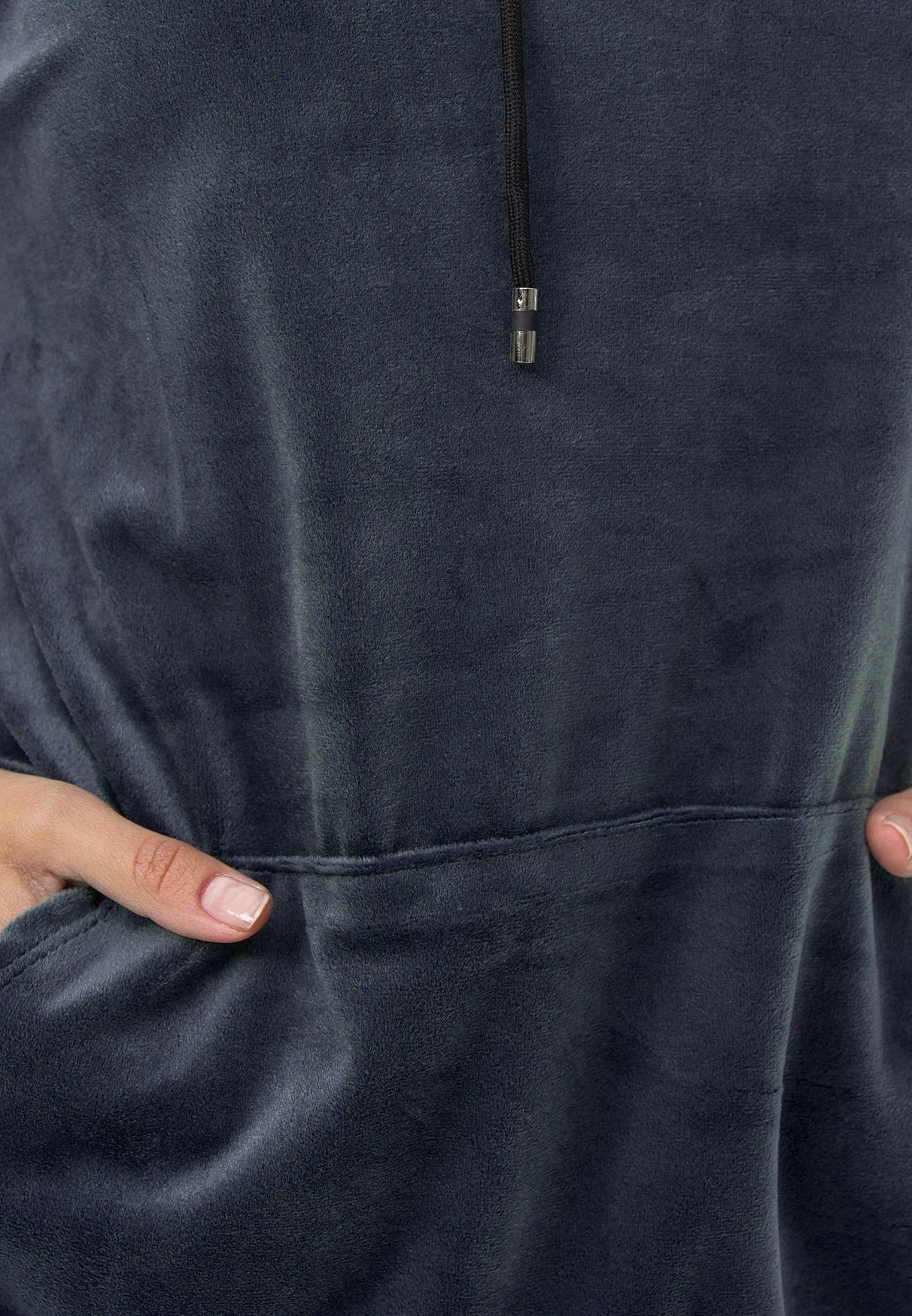 enflame Hoodie Langer Kapuzen Oversized Velours (1-tlg) Enflame Q - 51227