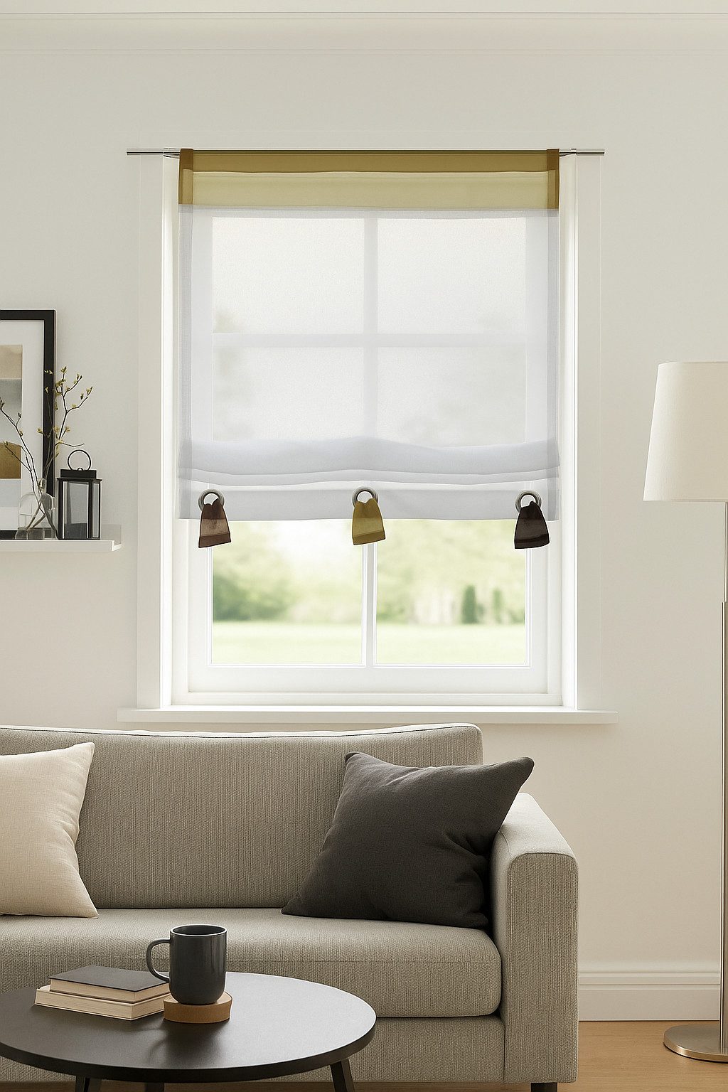 dynamic24 Raffrollo, Fertigdeko 155x80cm Fenster Voile günstig online kaufen
