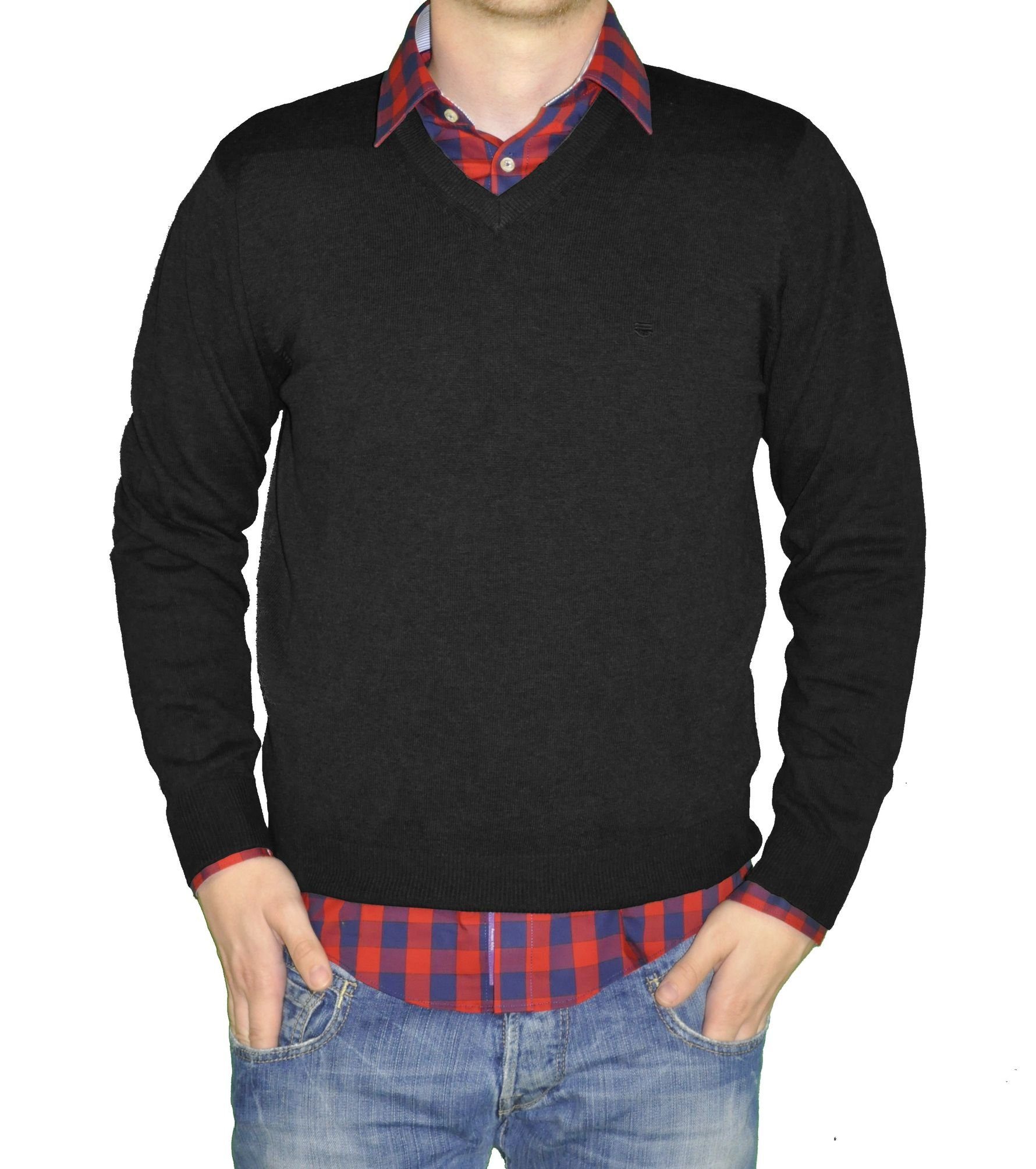 Redmond V-Ausschnitt-Pullover 600 grau (79)