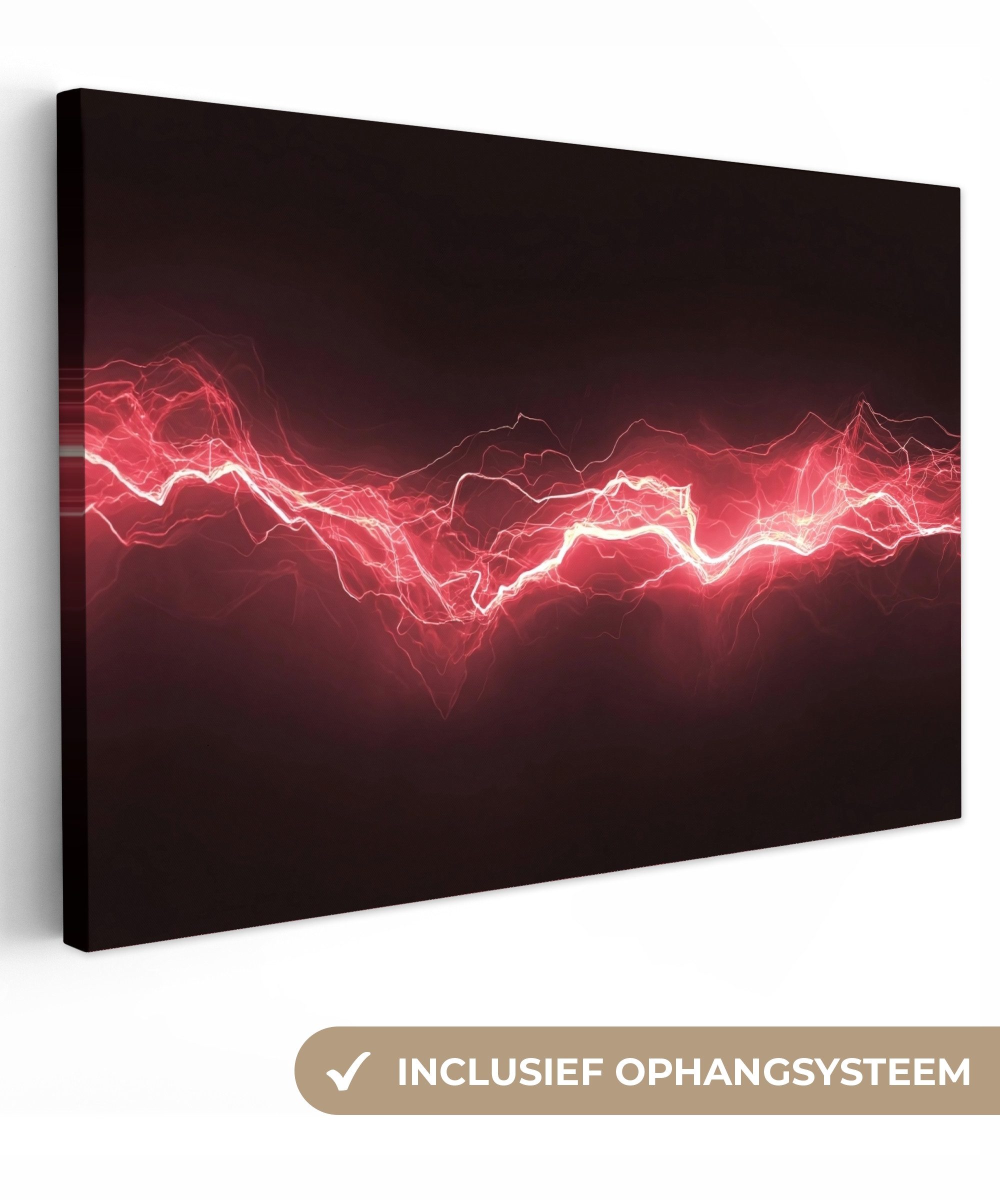OneMillionCanvasses® Leinwandbild Spiele - Rot - Elektrizität - Energie - Linie, Fotodruck (1 St), Leinwand Bilder Klein, Wand Dekoration Aesthetic 30x20 cm