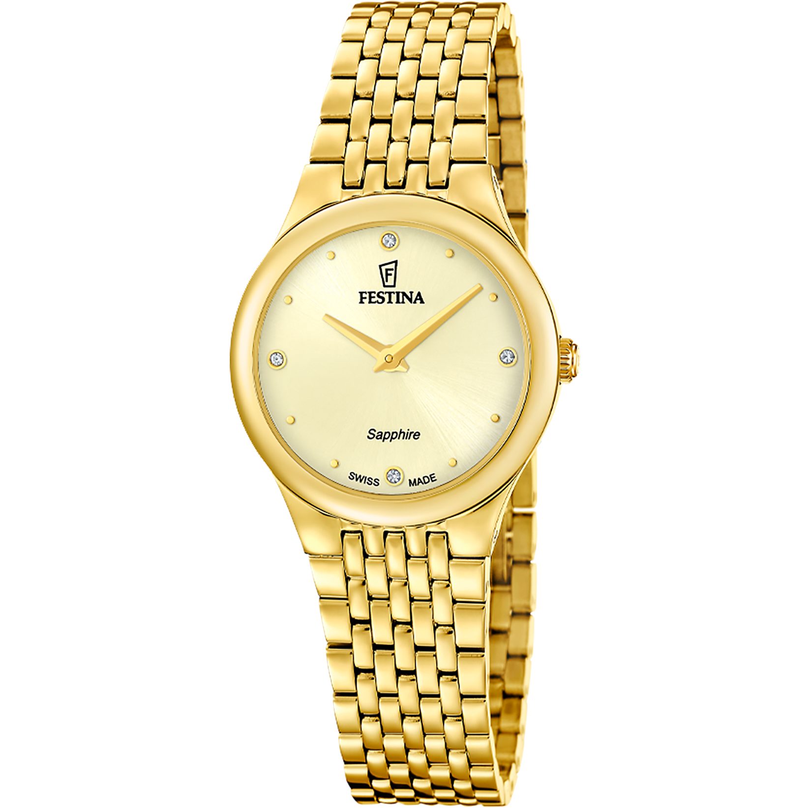 Festina Quarzuhr Grace F20098_2, Armbanduhr, Damenuhr, Swiss Made, Edelstahlarmband, analog