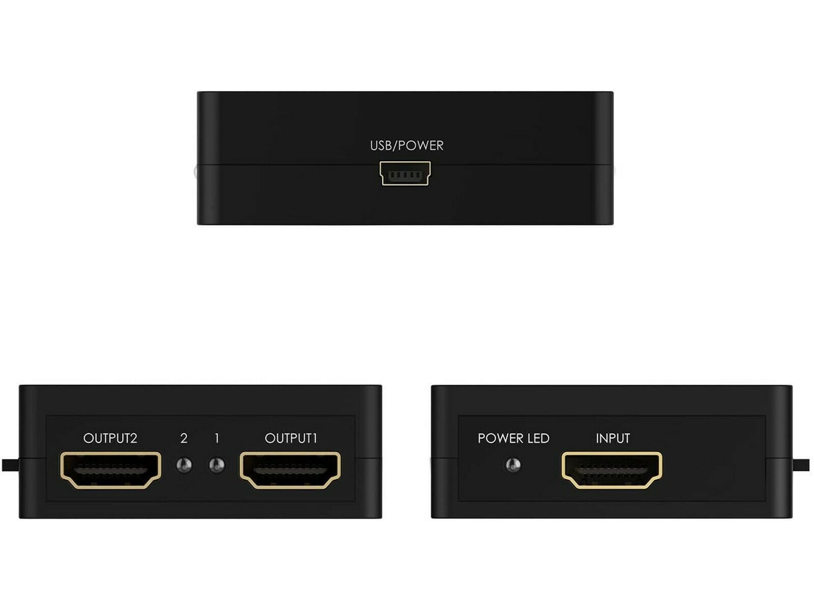 AUKEY HDMI-Splitter 2er Set HA-H01, 1x Input 2x Output Verteiler Hot-Plug Full HD 1080P 3D