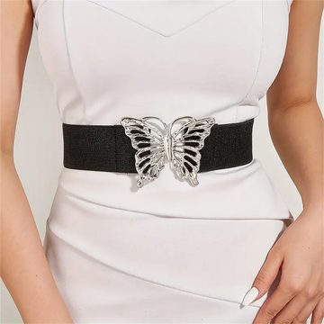 RefinedFlare Kettengürtel Modischer und eleganter breiter Damengürtel mit Schmetterlingsschnalle