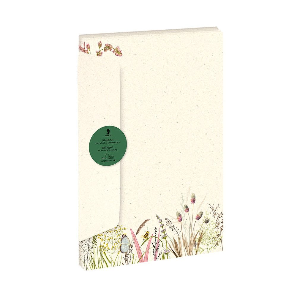 Rössler Briefpapier RÖSSLER Briefpapier Set Blüten im Wind 5 Blatt/5 Briefumschläge DIN A4