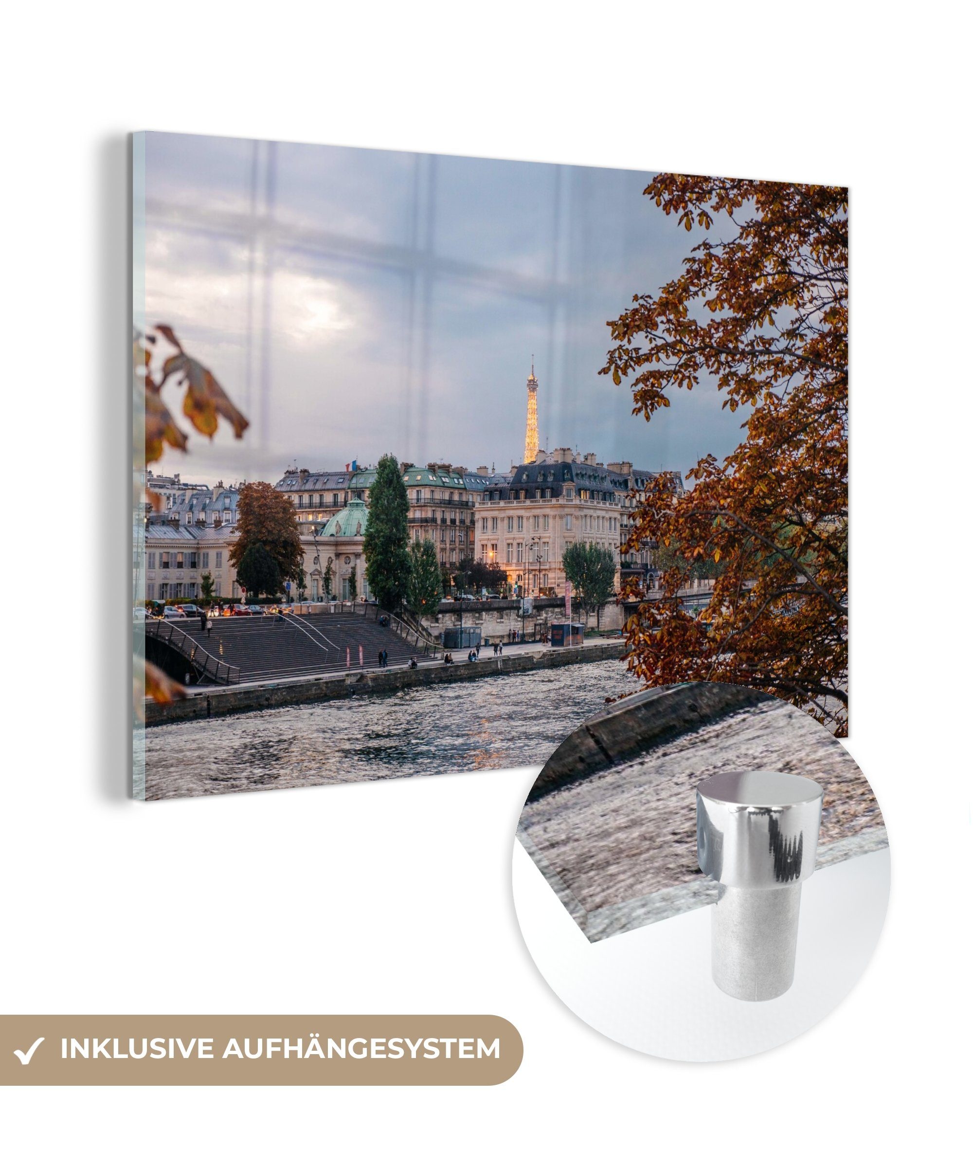 MuchoWow Acrylglasbild Paris - Seine - Schloss, (1 St), Acrylglasbilder Wohnzimmer & Schlafzimmer | Bilder