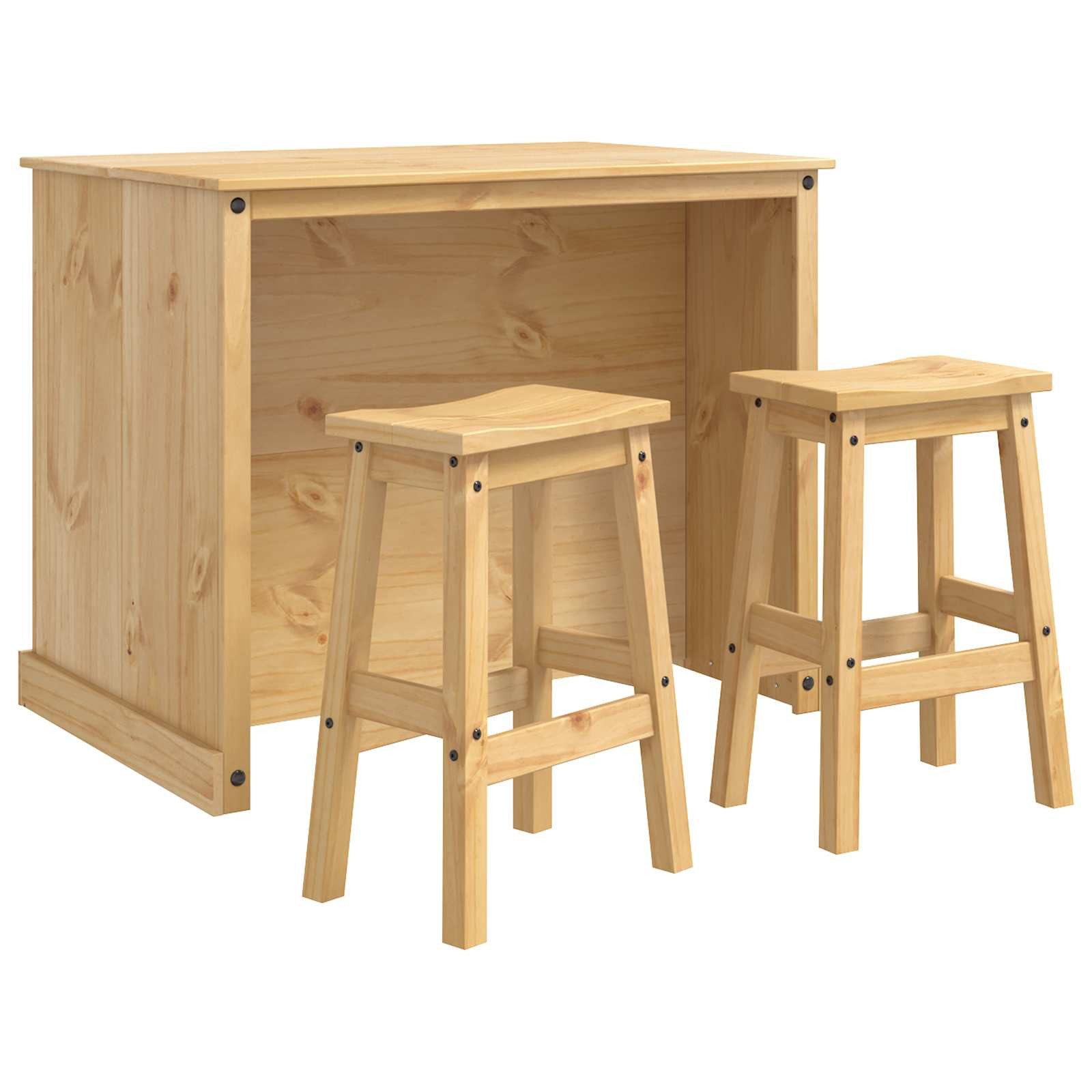 vidaXL Kücheninsel Kücheninsel Set 3 Stk. Honigwachs 112 x 77 x 91,5 cm