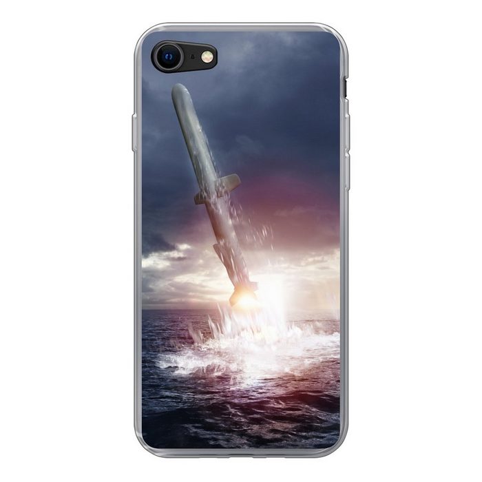 MuchoWow Handyhülle Ein Raketenstart von einem U-Boot aus Handyhülle Apple iPhone SE (2020) Smartphone-Bumper Print Handy