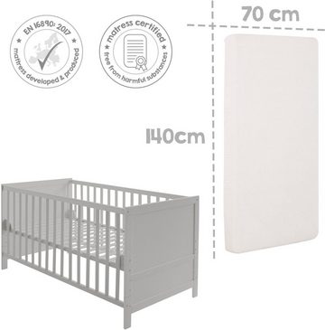 roba® Komplettbett Sternenzauber, taupe, 7-tlg., inkl. Babybett, Matratze, Lattenrost, Himmelstange mit Himmel