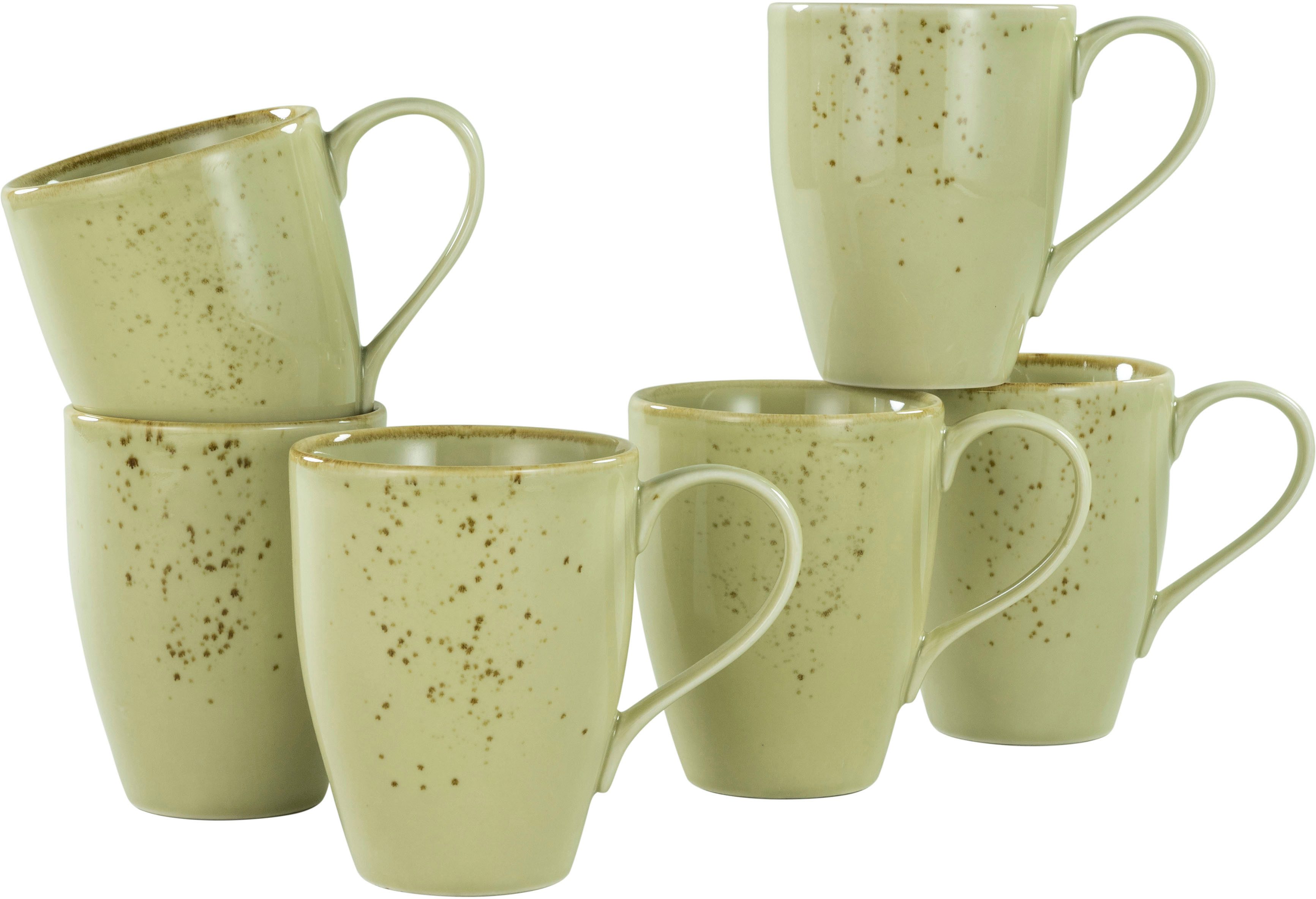 CreaTable Кружки Чашки NATURE COLLECTION, Steinzeug, Tassen Set, 6-teilig