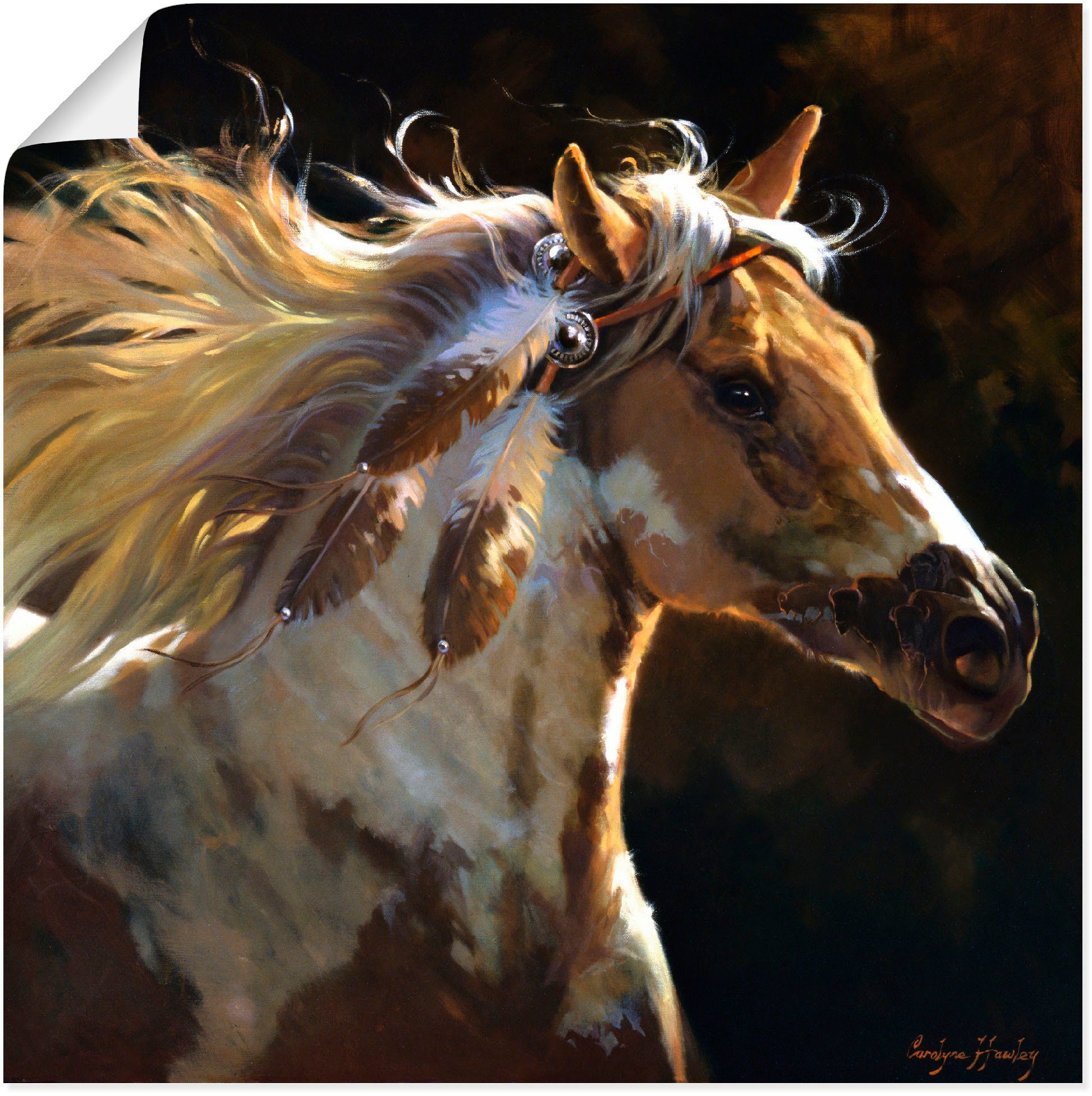 als Artland Leinwandbild, St), versch. oder Alubild, Haustiere Wandaufkleber Geisterpferd, in (1 Poster Größen Wandbild