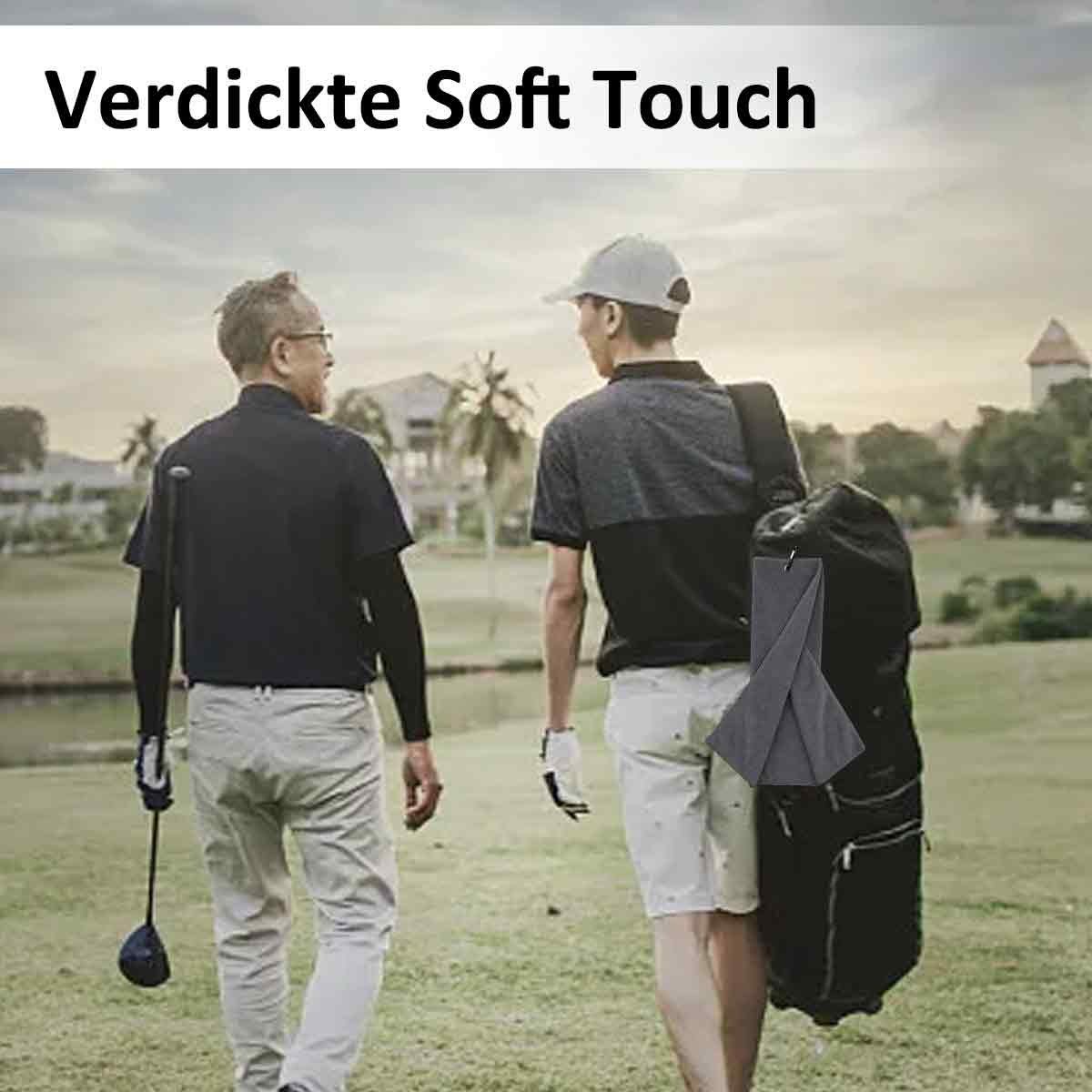 Golfhandtuch,Premium Handtücher grau Stoff,Waffelmuster Jormftte Gefaltetes Mikrofaser