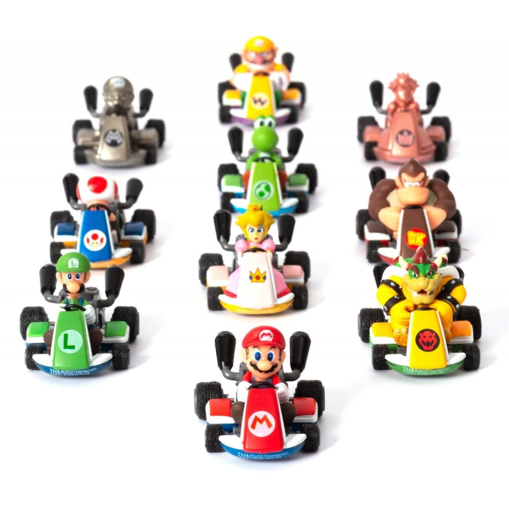 Tomy® Spielekonsolen-Zubehörset Tomy Mario Kart Mini Karts für Sammler., Mini Karts mit Rückziehmotor für Mario Kart Fans