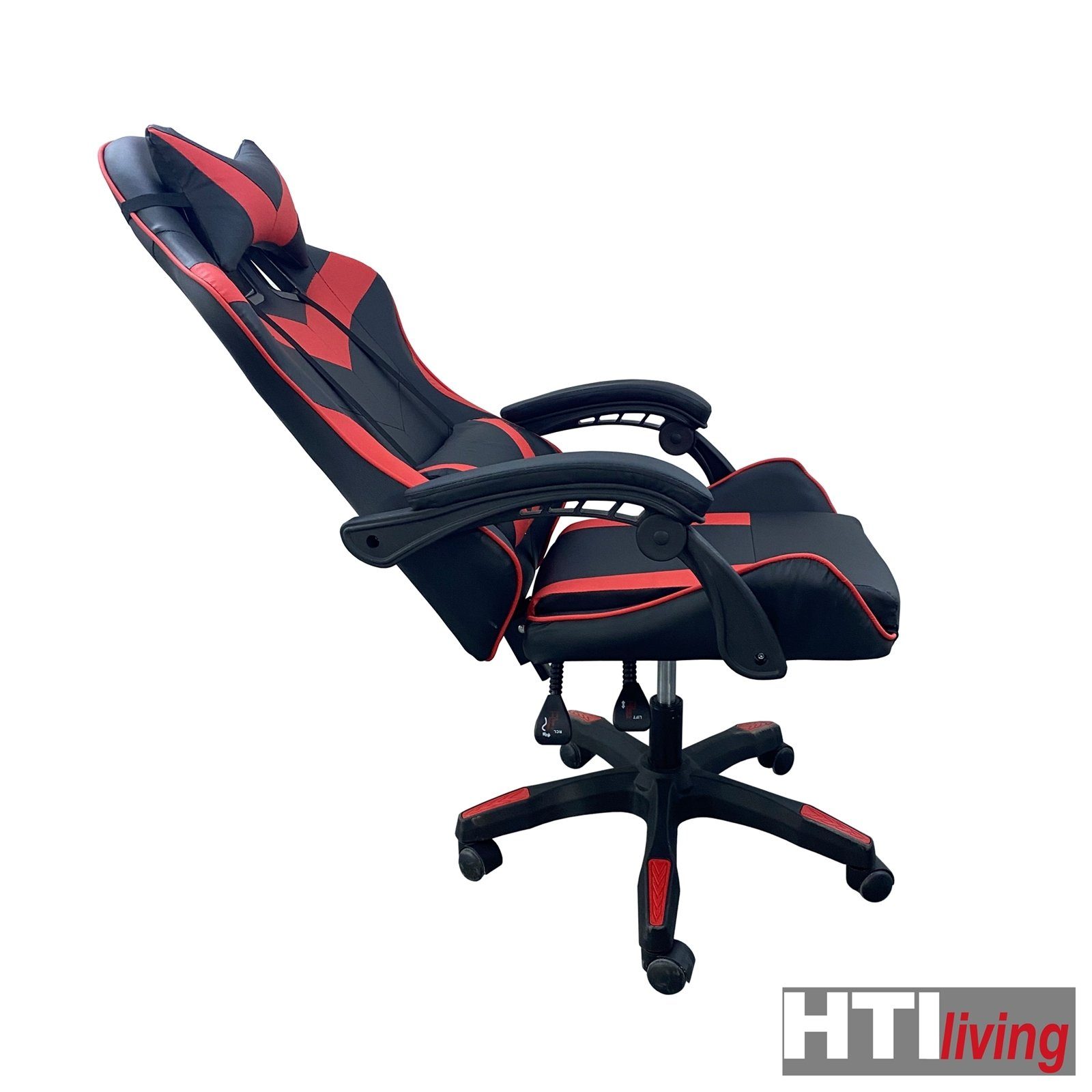 HTI-Living Schreibtischstuhl Schreibtischstuhl Krit Schwarz-Rot (Stück, 1 St), höhenverstellbarer Drehstuhl