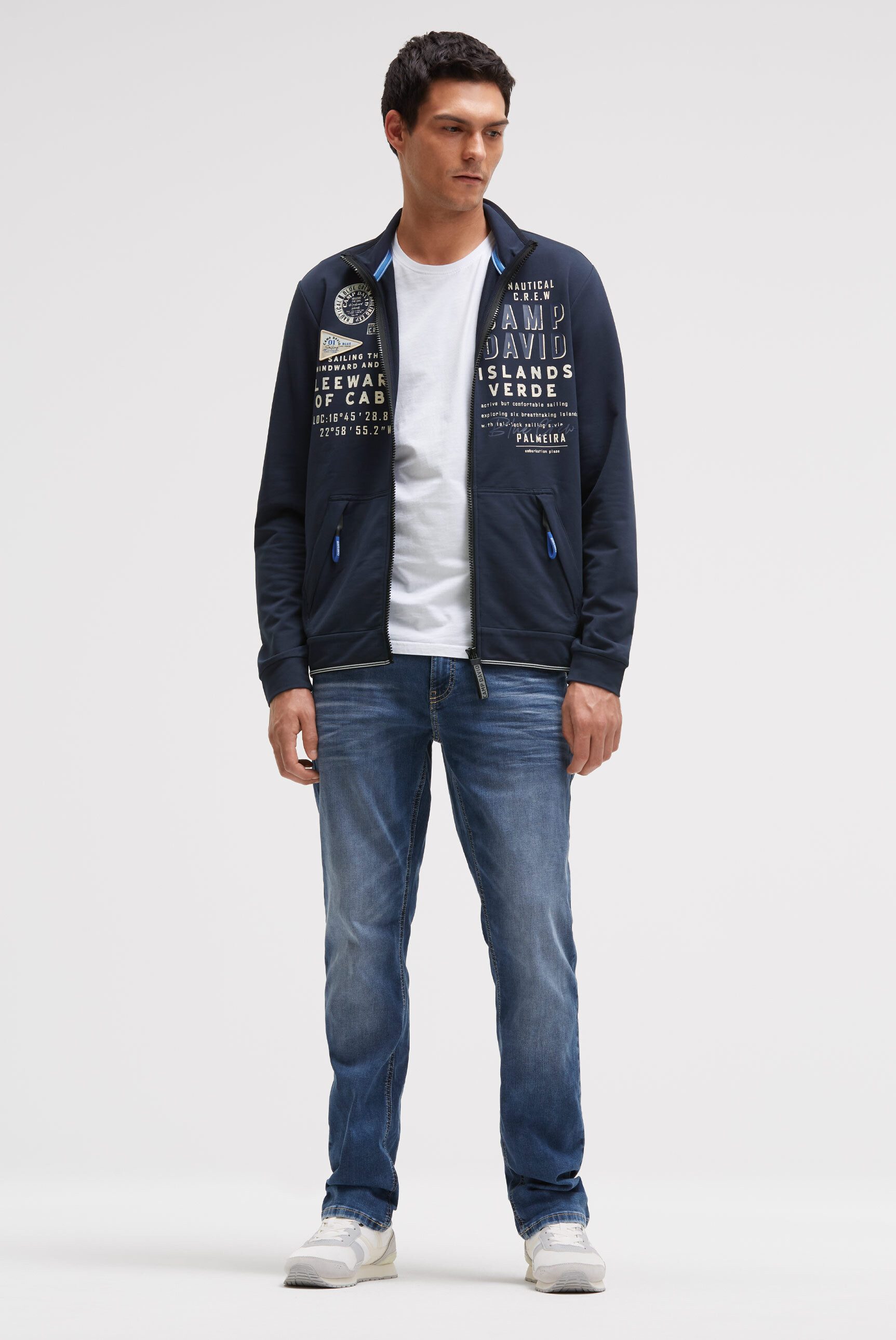 CAMP DAVID Sweatjacke mit reflektierenden Details