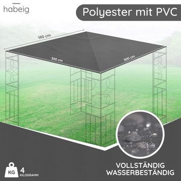 habeig Pavillon-Ersatzdach Ersatzdach 340g/m² SPITZ PVC Beschichtung Pavillondach Wasserdicht, 310,00 g/m², 100% Wasserdicht