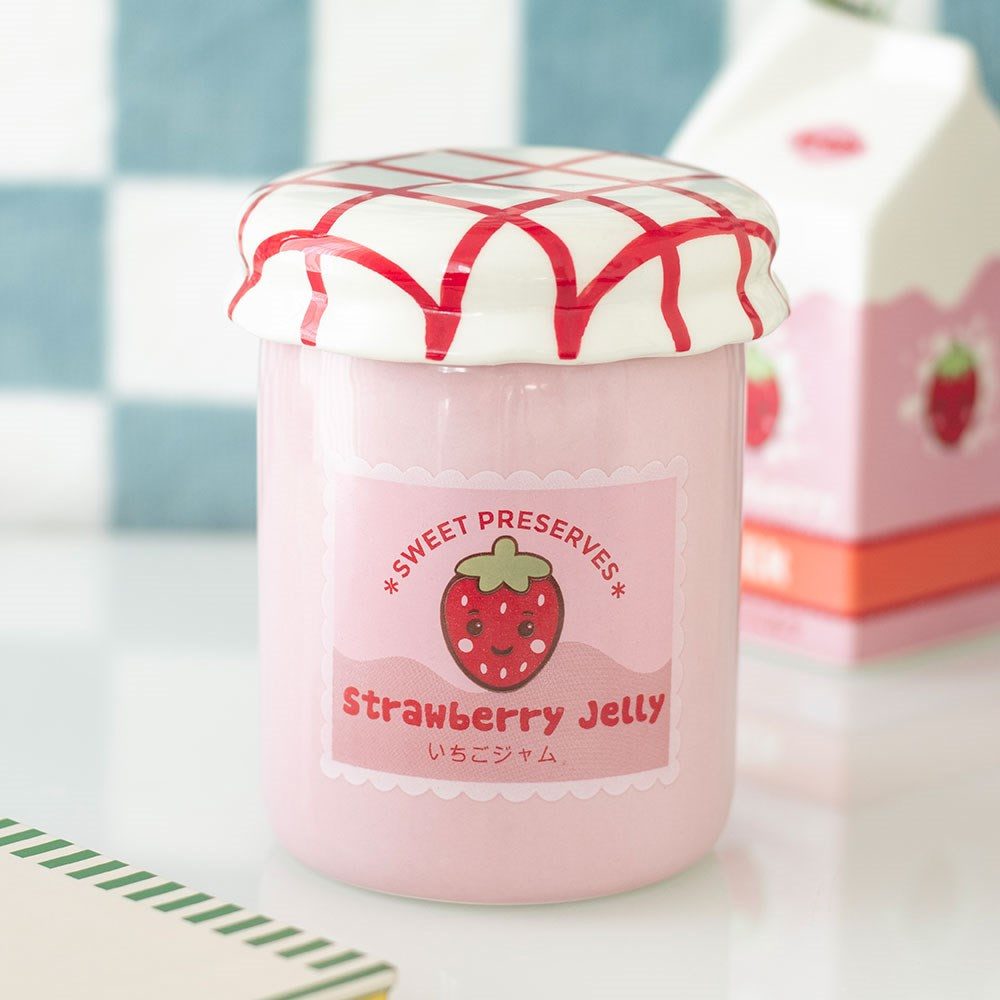 Something Different Duftlampe Strawberry Jelly Jar Duftlampe - Kawaii Keramik Aromalampe Rosa Anime