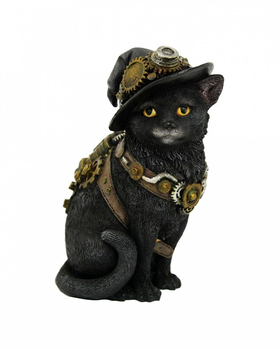 Horror-Shop Dekofigur Steampunk Clockwork Cat Figur 16,5 cm